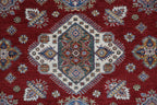 8x10 Red Super Kazak Geometric Area Rug | Handmade Wool & Cotton Rug