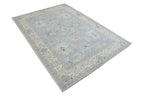 5x7 Oshak Area Rug | Handmade Wool Rug | Blue Gray Turkish Traditional Rug