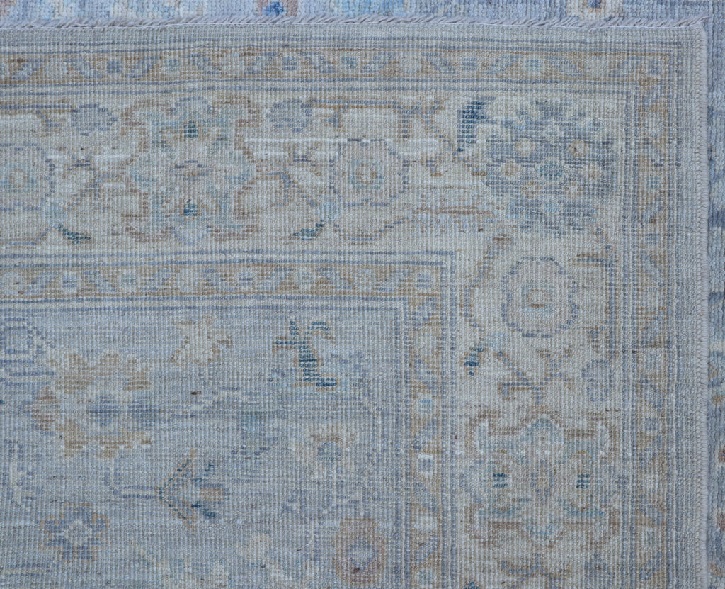 5x7 Oshak Area Rug | Handmade Wool Rug | Blue Gray Turkish Traditional Rug