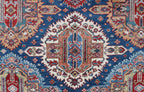 9x12 Blue Super Kazak Geometric Area Rug | Handmade Wool & Cotton Rug