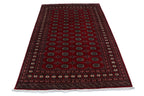 7x10 Red Mori Bokhara Geometric Area Rug | Handmade Wool & Cotton Rug