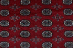 7x10 Red Mori Bokhara Geometric Area Rug | Handmade Wool & Cotton Rug