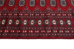 7x10 Red Mori Bokhara Geometric Area Rug | Handmade Wool & Cotton Rug