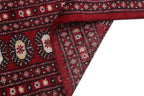7x10 Red Mori Bokhara Geometric Area Rug | Handmade Wool & Cotton Rug