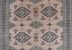 3x5 Brown Fine Jaaldar Area Rug | Handmade Worsted Wool & Cotton Geometric Rug