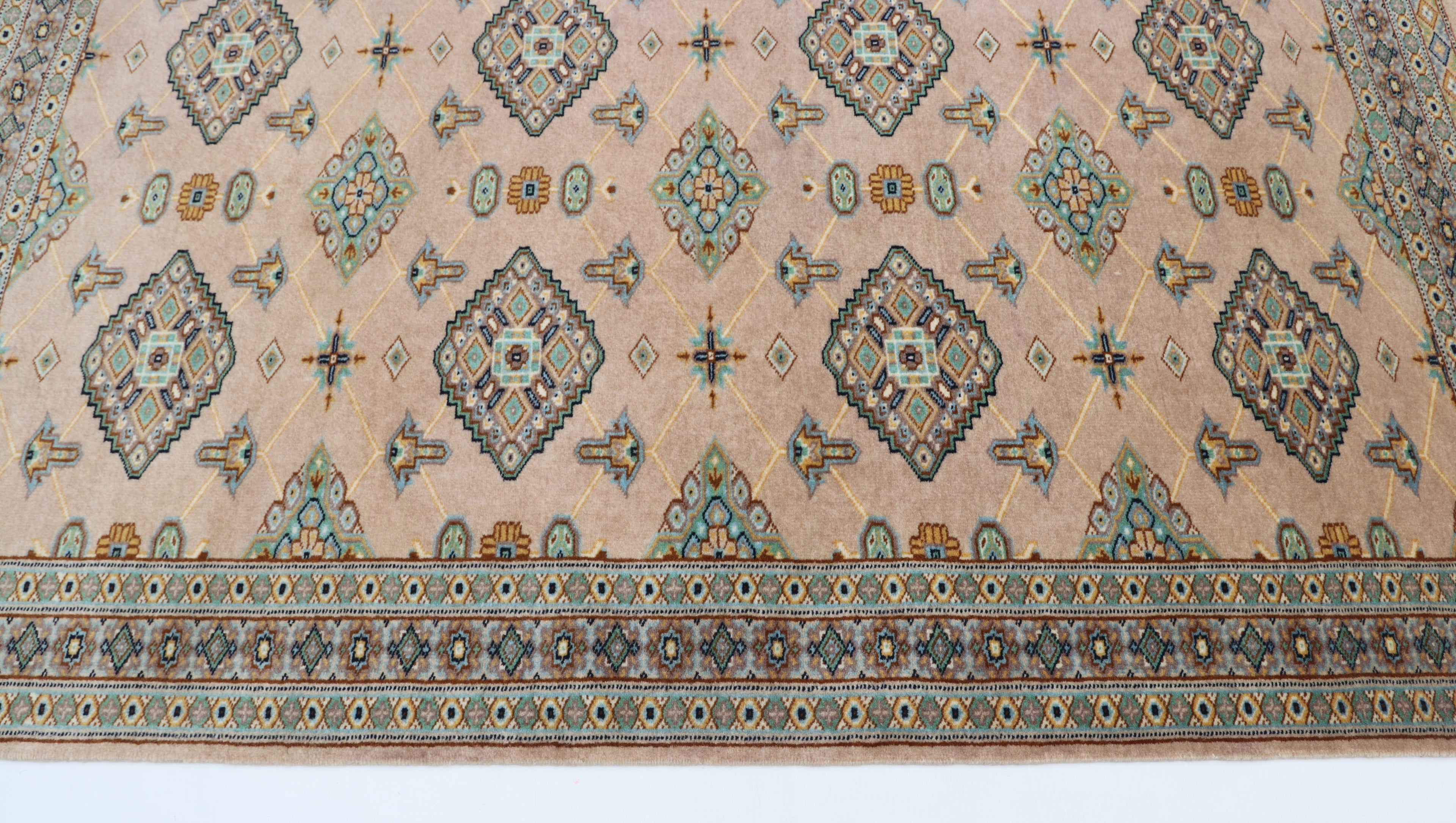 3x5 Brown Fine Jaaldar Area Rug | Handmade Worsted Wool & Cotton Geometric Rug