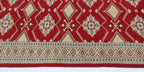 3x5 Red & Beige Fine Jaaldar Area Rug | Handmade Worsted Wool & Cotton Geometric Rug