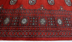7x10 Red Mori Bokhara Geometric Area Rug | Handmade Wool & Cotton Rug