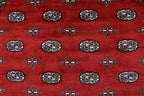 7x10 Red Mori Bokhara Geometric Area Rug | Handmade Wool & Cotton Rug