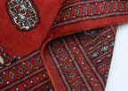 7x10 Red Mori Bokhara Geometric Area Rug | Handmade Wool & Cotton Rug