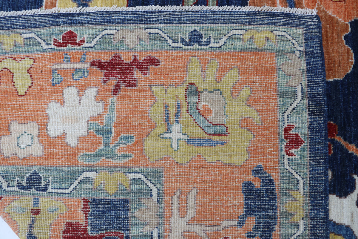 10x14 Blue Oshak Geometric Area Rug | Handmade Wool Rug