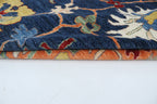 10x14 Blue Oshak Geometric Area Rug | Handmade Wool Rug