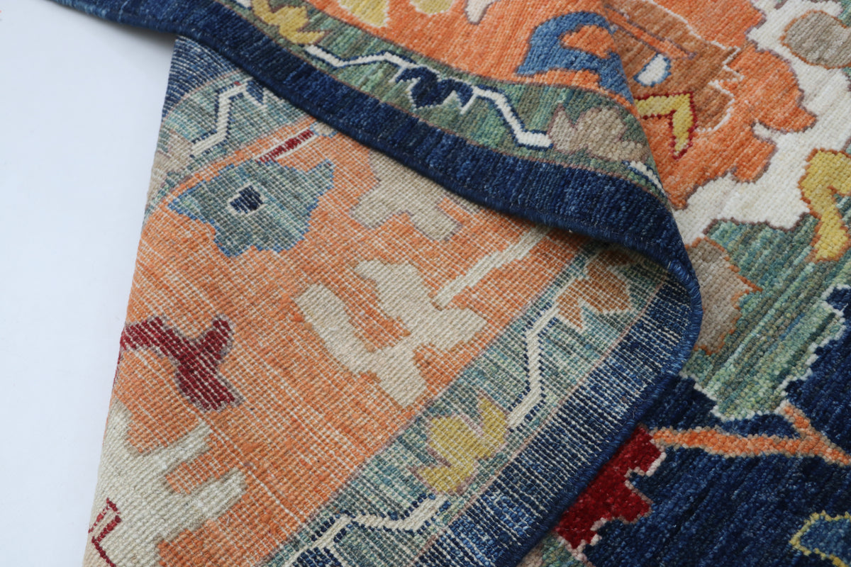 10x14 Blue Oshak Geometric Area Rug | Handmade Wool Rug