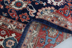 10x13 Blue Super Kazak Geometric Area Rug | Handmade Wool & Cotton Rug