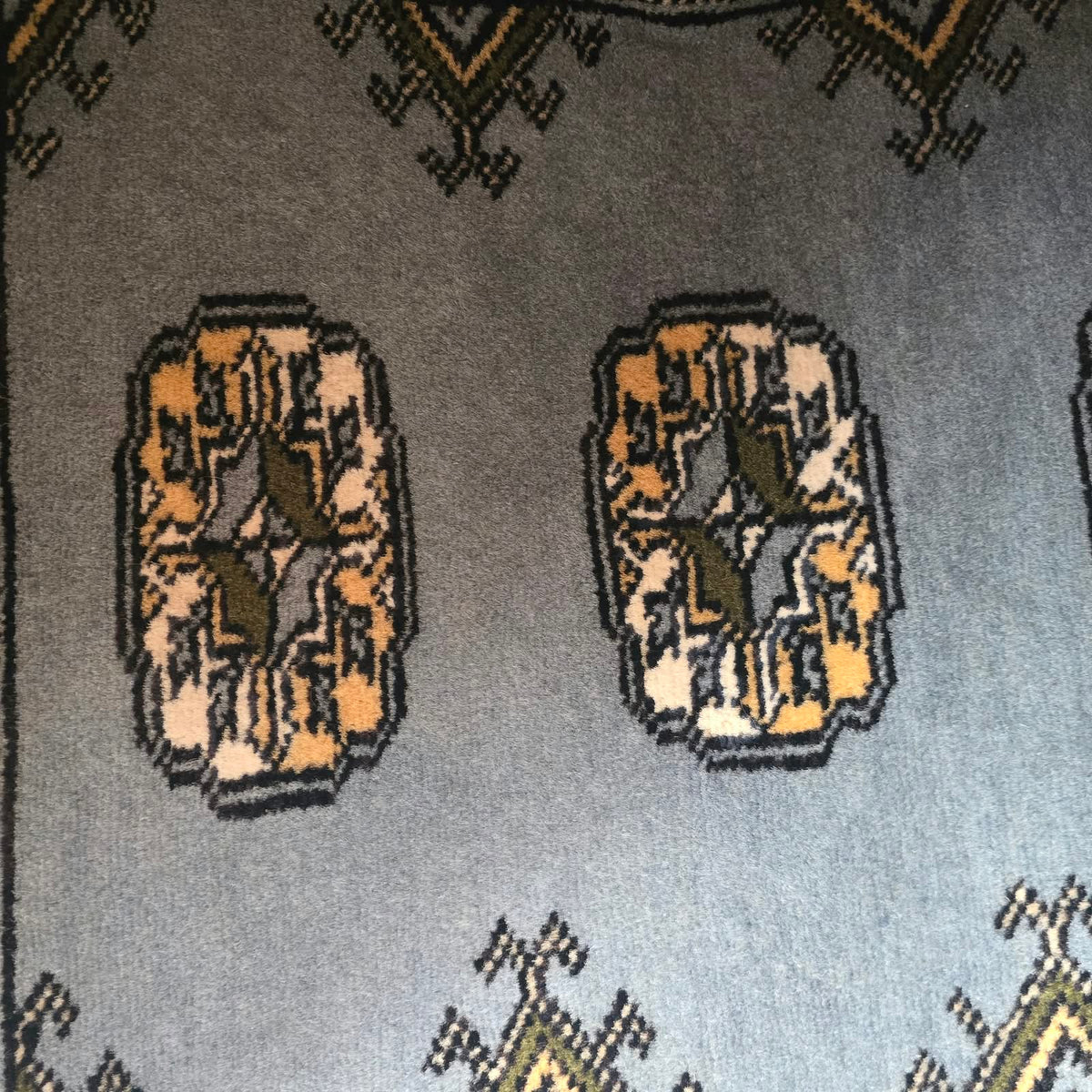 Gray Geometric Elephant Foot Car Mat | Handmade Cotton & Wool