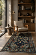 4x6 Gray Chobi Handmade Wool & Cotton Rug | Floral Hand-Knotted Luxury Area Rug