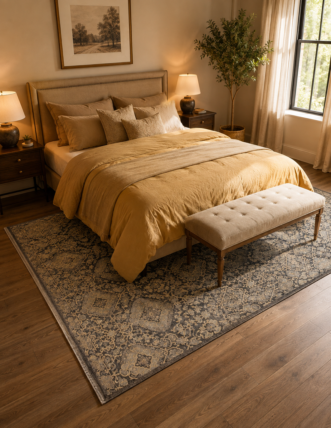 5.5x8 Beige Chobi Handmade Cotton & Wool Rug | Premium Luxury Area Rug