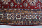 8x10 Red Super Kazak Geometric Area Rug | Handmade Wool & Cotton Rug