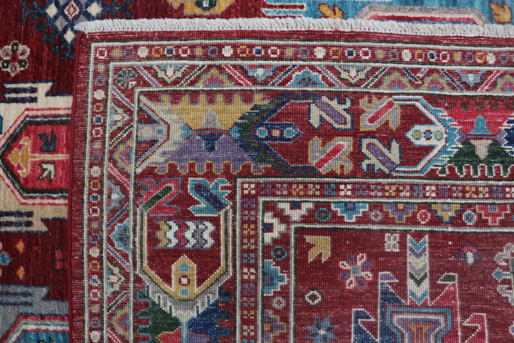 5x6 Red Chobi Floral Handmade Cotton & Wool Rug | Premium Luxury Area Rug