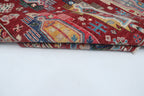 5x6 Red Chobi Floral Handmade Cotton & Wool Rug | Premium Luxury Area Rug