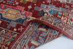 5x6 Red Chobi Floral Handmade Cotton & Wool Rug | Premium Luxury Area Rug
