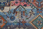 6x8 Multi-Color Hariz Area Rug | Handmade Rainbow Wool & Cotton Rug | Vegetable Dyed