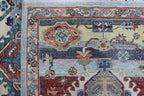 6x8 Multi-Color Hariz Area Rug | Handmade Rainbow Wool & Cotton Rug | Vegetable Dyed