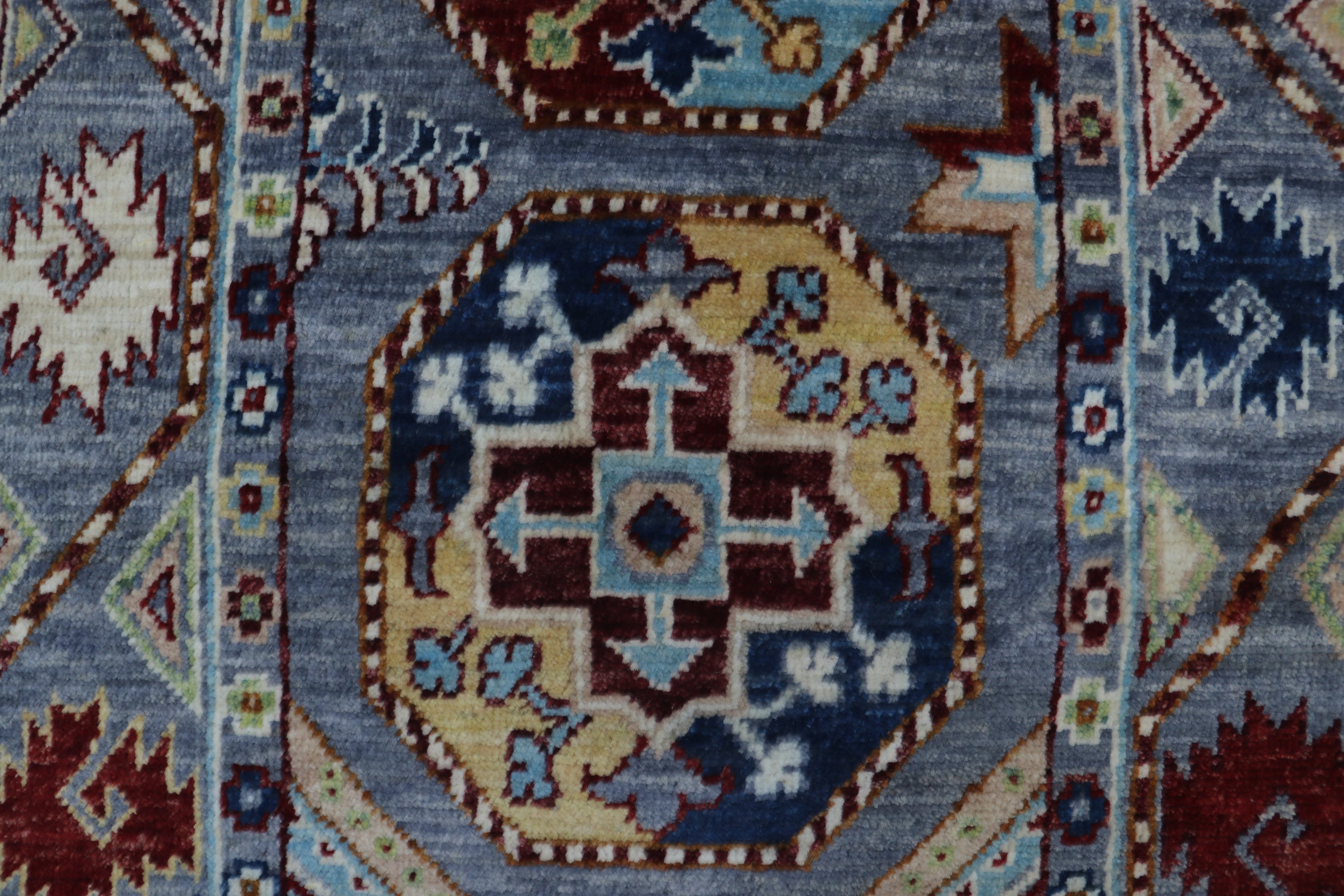 2x13 Gray Chobi Runner Rug | Handmade Wool & Cotton Floral Rug | Luxury Chobi Rug