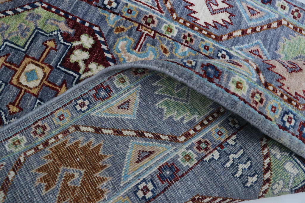 2x13 Gray Chobi Runner Rug | Handmade Wool & Cotton Floral Rug | Luxury Chobi Rug