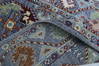 2x13 Gray Chobi Runner Rug | Handmade Wool & Cotton Floral Rug | Luxury Chobi Rug