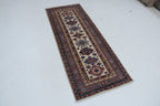 2x6 Beige & Red Super Kazak Geometric Handmade Cotton & Wool Runner Rug | Premium Luxury Runner Rug