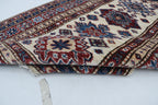 2x6 Beige & Red Super Kazak Geometric Handmade Cotton & Wool Runner Rug | Premium Luxury Runner Rug