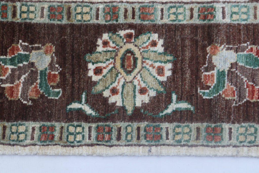 5x8 Beige & Brown Chobi Area Rug | Handmade Wool & Cotton Floral Rug | Luxury Chobi Rug