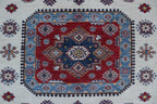 6x10 Super Kazak Geometric Area Rug | Handmade Cotton & Wool Rug | Vegetable Dyed