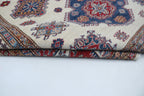 6x10 Super Kazak Geometric Area Rug | Handmade Cotton & Wool Rug | Vegetable Dyed