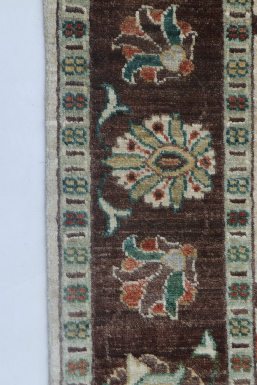 5x6 Beige & Brown Chobi Area Rug | Handmade Wool & Cotton Floral Rug | Luxury Chobi Rug