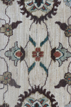 5x6 Beige & Brown Chobi Area Rug | Handmade Wool & Cotton Floral Rug | Luxury Chobi Rug