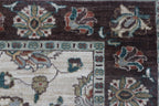 5x6 Beige & Brown Chobi Area Rug | Handmade Wool & Cotton Floral Rug | Luxury Chobi Rug