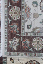 5x6 Beige & Brown Chobi Area Rug | Handmade Wool & Cotton Floral Rug | Luxury Chobi Rug