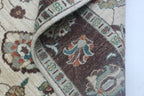 5x6 Beige & Brown Chobi Area Rug | Handmade Wool & Cotton Floral Rug | Luxury Chobi Rug