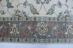 5x6 Beige & Gray Chobi Area Rug | Handmade Wool & Cotton Floral Rug | Luxury Chobi Rug