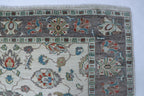 5x6 Beige & Gray Chobi Area Rug | Handmade Wool & Cotton Floral Rug | Luxury Chobi Rug