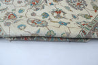 5x6 Beige & Gray Chobi Area Rug | Handmade Wool & Cotton Floral Rug | Luxury Chobi Rug