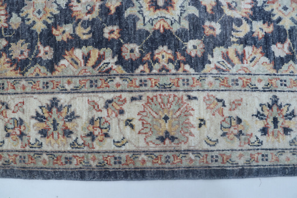 3x5 Beige & Blue Chobi Area Rug | Handmade Wool & Cotton Floral Rug | Luxury Chobi Rug