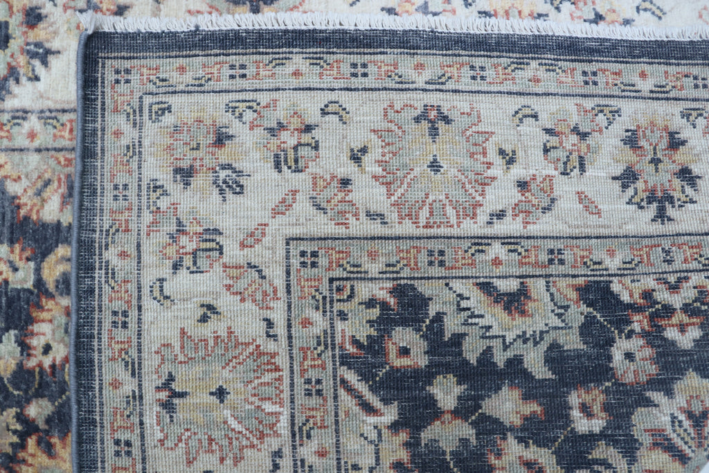 3x5 Beige & Blue Chobi Area Rug | Handmade Wool & Cotton Floral Rug | Luxury Chobi Rug