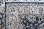 3x5 Beige & Blue Chobi Area Rug | Handmade Wool & Cotton Floral Rug | Luxury Chobi Rug