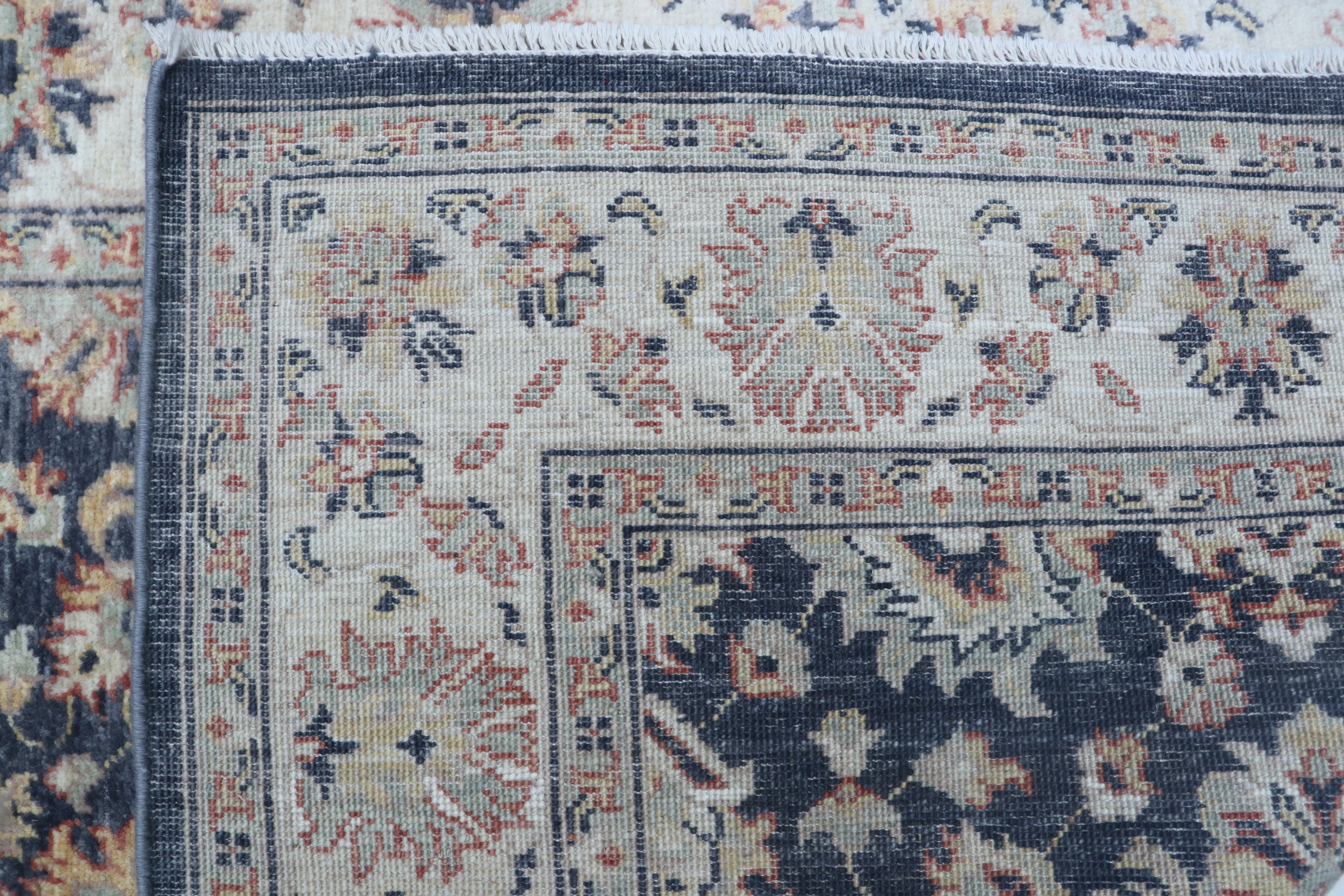 3x5 Beige & Blue Chobi Area Rug | Handmade Wool & Cotton Floral Rug | Luxury Chobi Rug