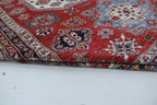 8x10 Super Kazak Geometric Area Rug | Handmade Cotton & Wool Rug | Vegetable Dyed