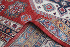 8x10 Super Kazak Geometric Area Rug | Handmade Cotton & Wool Rug | Vegetable Dyed