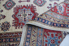 6x10 Super Kazak Geometric Area Rug | Handmade Cotton & Wool Rug | Vegetable Dyed